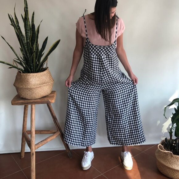 NWOT Linen Overalls - Size S, Gingham - Picture 4 of 11